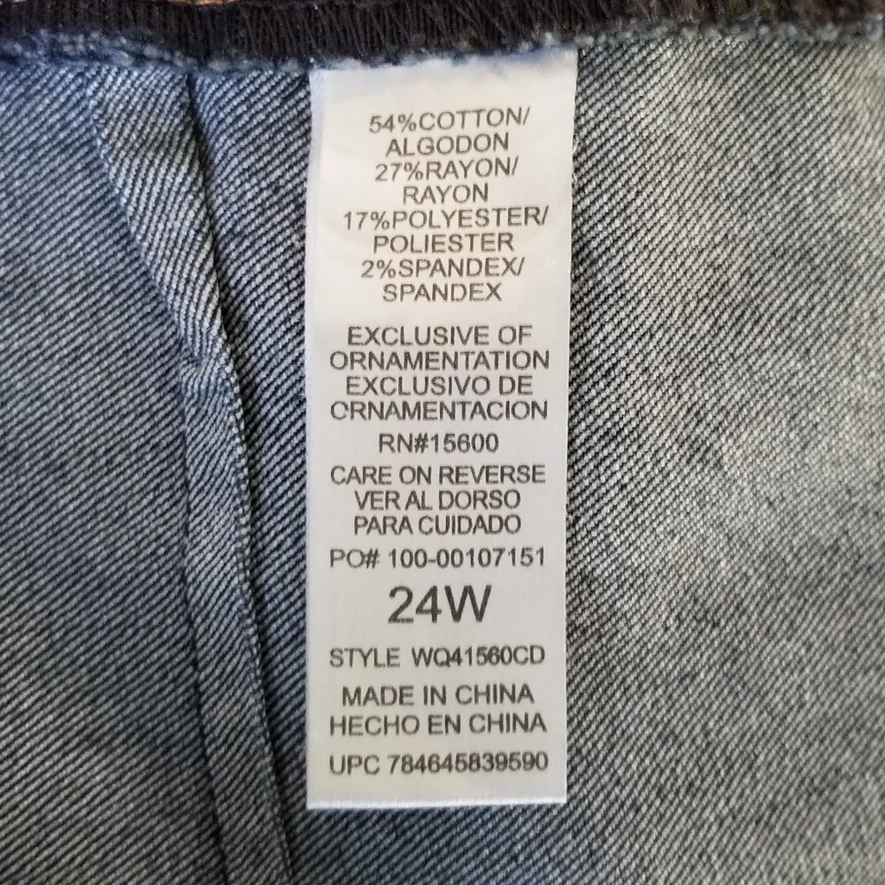 Democracy Women’s Ab Solution Stretch Tapered Leg Jeans‎ Size 24W
